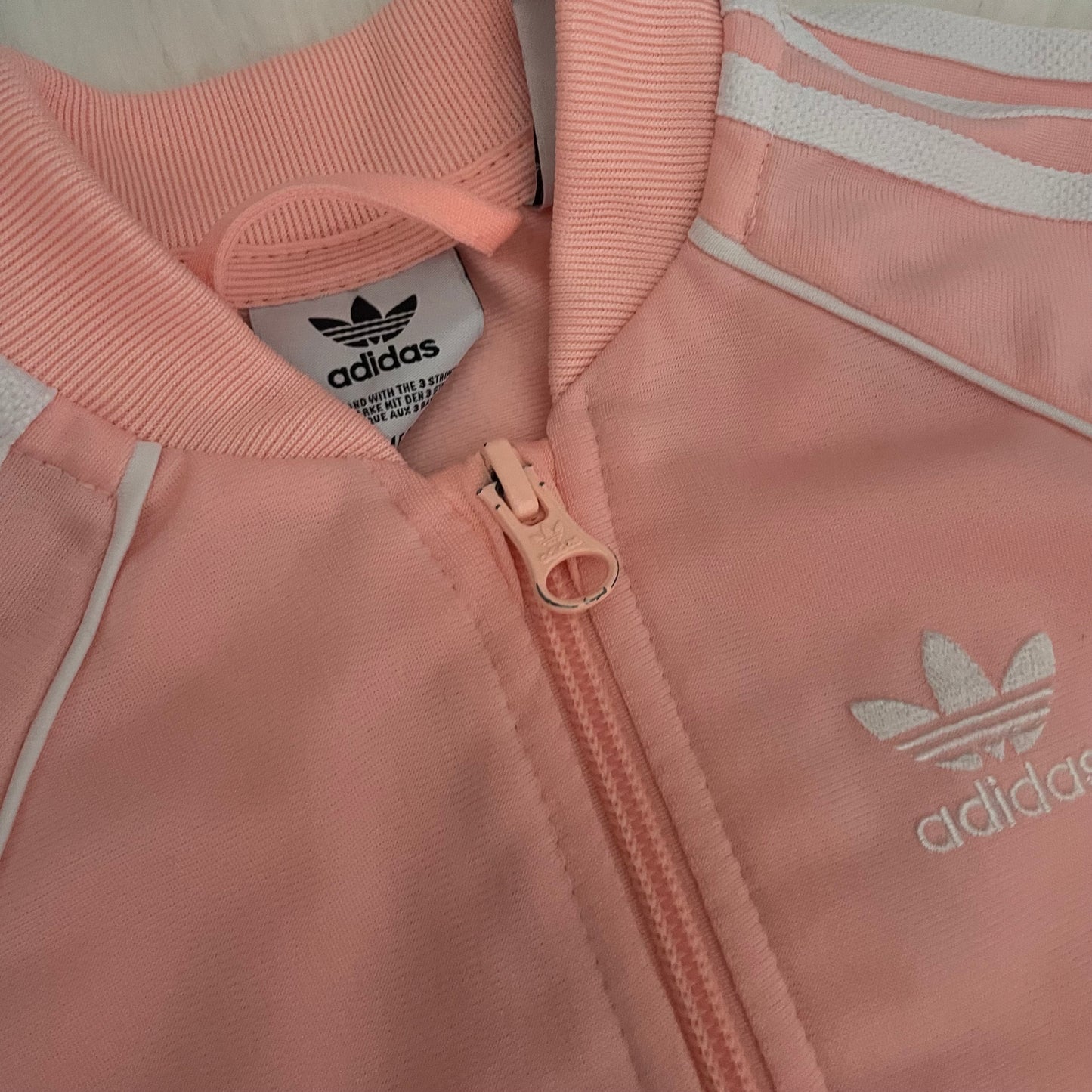 Adidas Girls Pink Tracksuit - 12/18 months